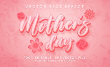 Sevgili Anneler Günü metin efekti şablonu