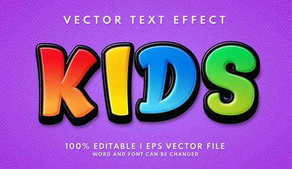 Enfants Modèle Effet Texte Coloré — Image vectorielle