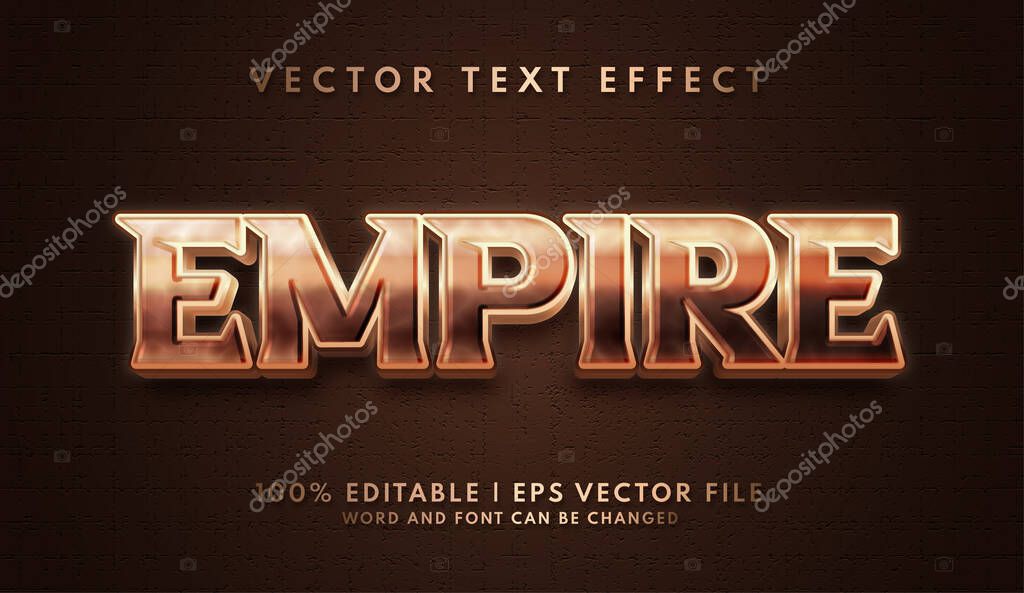 Empire 3d and texture editable text effect