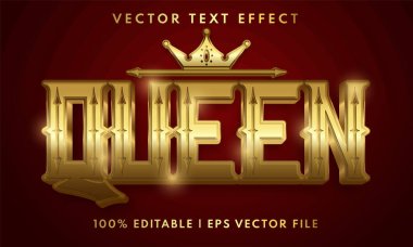 Kraliçe zarif altın düzenlenebilir metin efekti biçimi