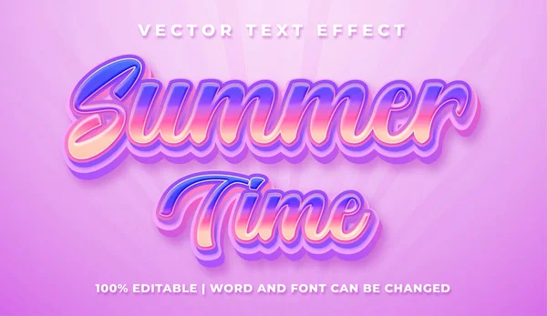 Colorful Summer Time Text Effect Style — Stockvektor