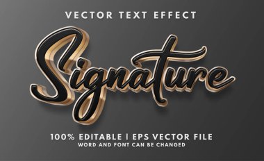 Siyah altın 3B imza metin efekti biçimi