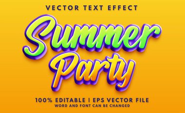 Yaz partisi 3d düzenlenebilir metin efekti biçimi