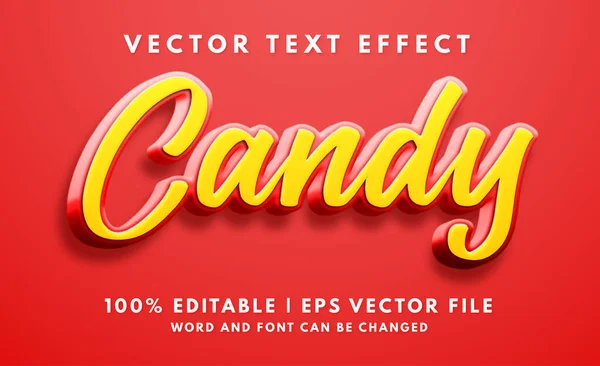 Candy Modelo Efeito Texto Editável — Vetor de Stock