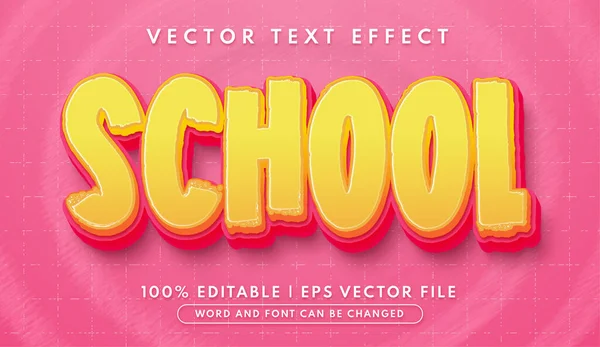 Schule Fett Editierbare Texteffekt Vorlage — Stockvektor