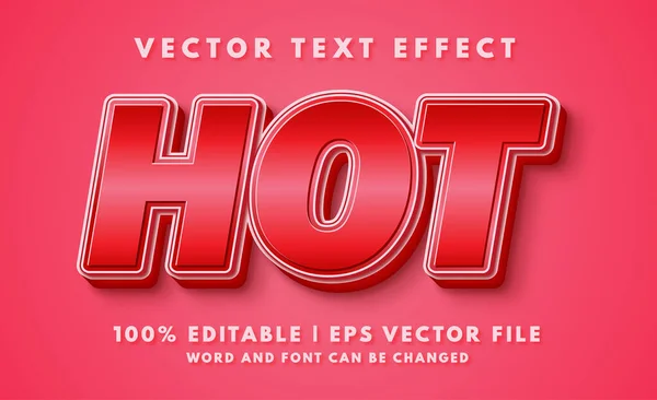 Modèle Effet Texte Modifiable Chaud — Image vectorielle