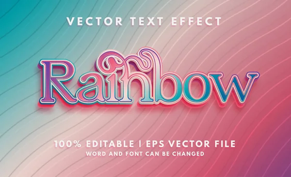 Regenbogen Haarfarbe Stil Text Effekt Vorlage — Stockvektor