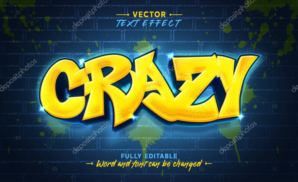Glow graffiti art style editable text effect