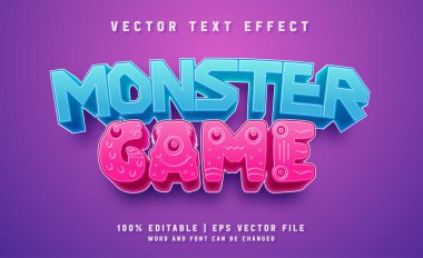 Monster game editable text effect template