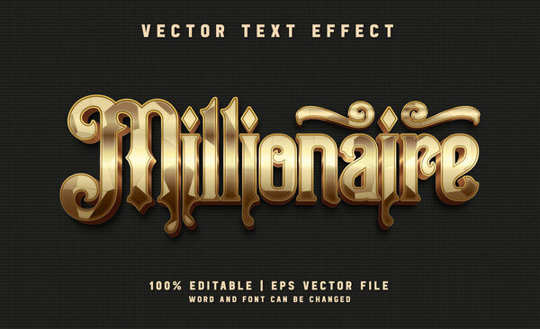 Golden millionaire luxury text effect style
