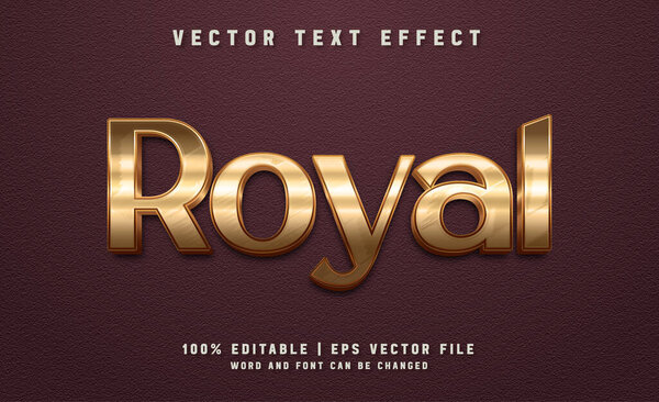 Gold and glow royal text effect