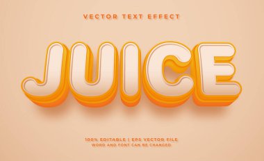 Portakal suyu 3B kalın metin efekti şablonu