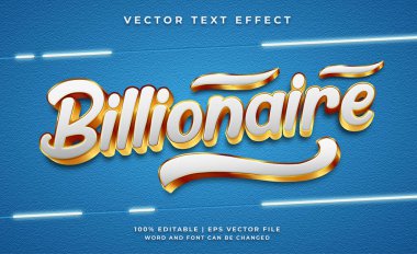 Milyarder metin, beyaz ve altın 3D metin efekti biçimi