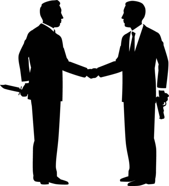 Silhouette Illustration Diplomat Negotiating Peace — Image vectorielle