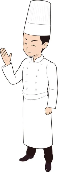 Llustration Smiling Male Chef — Stock Vector