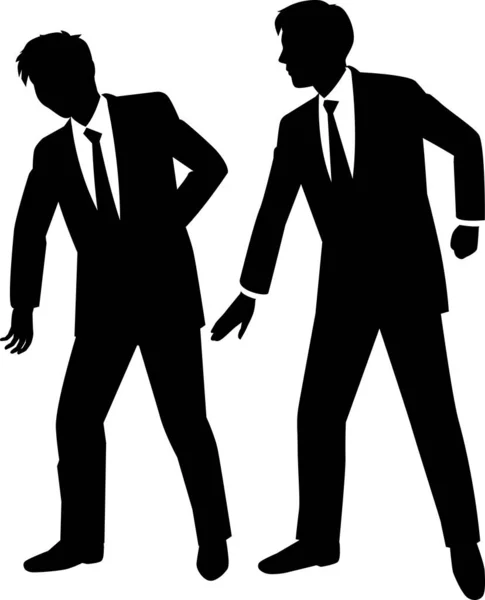 Silhouette Illustration Male Businessman Who Slapped — 스톡 벡터