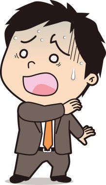 Illustration of a frightened male businessman