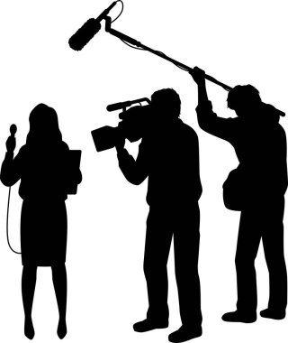 TV çekim personelinin siluet çizimi