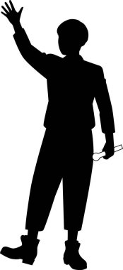 Male idol singer silhouette illustration