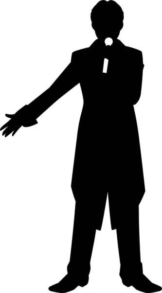 Male Idol Singer Silhouette Illustration — Stockový vektor