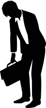 Silhouette illustration of a drunk male businessman