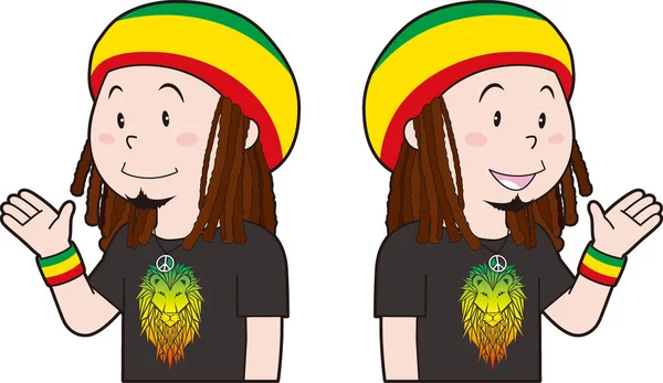 Illustratie Van Een Man Rasta Kostuum — Stockvector