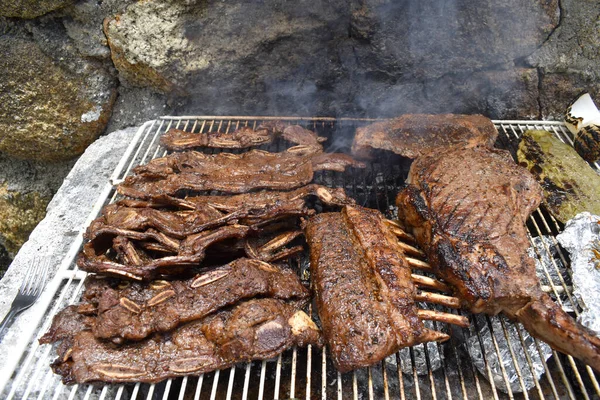 Image Barbecue Pork Ribs Meat Grill Mexico — Stock Photo, Image