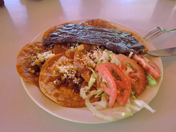 Image Dish Called Enchiladas Potosinas Dried Meat Mexico —  Fotos de Stock