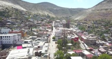 Traveling in over Real del Catorce downtown in direction to the cathedral, Mexico
