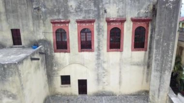 Drone video starting from the church over the center of Xilitla, Mexico