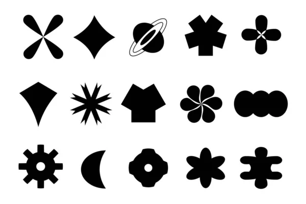 Evrensel modayı takip eden geometrik doğrusal şekiller ayarlandı. İsviçre tarzı asgari tasarım için gaddarlık şekilleri. Bir dizi Modern Geometrik Çıkartma. Memphis tasarımı, web için retro ögeler.
