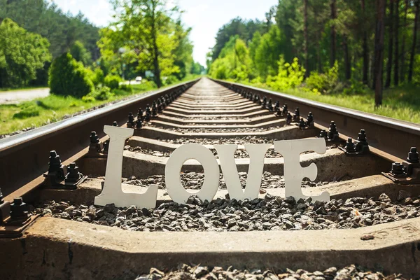 Amore bianco sulla ferrovia — Foto Stock
