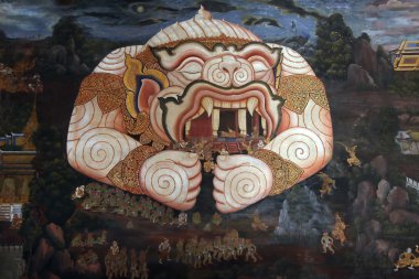 Tay resim sanatı, grand palace, bangkok, Tayland