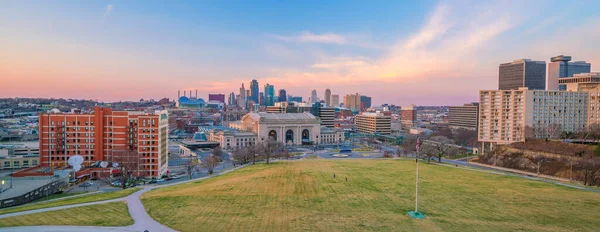 Kansas City Centrum Miasta Panorama Usa — Zdjęcie stockowe