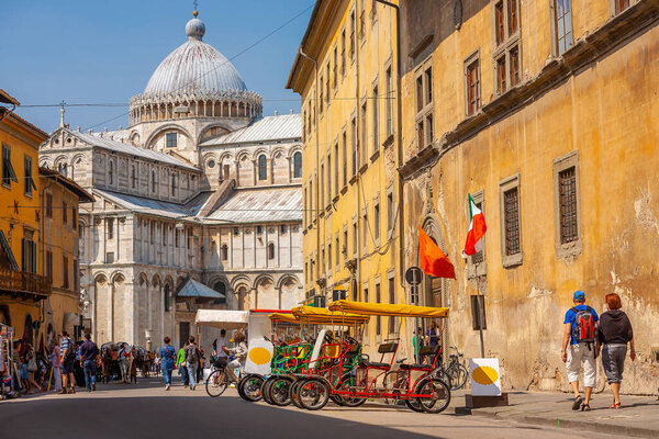 Cathedral Square (Piazza del Duomo), Pisa city downtown skyline cityscape of Italy. Famous travel attraction