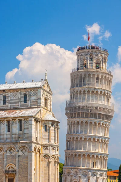 Torre Inclinada Ciudad Pisa Skyline Centro Ciudad Paisaje Italia Famosa — Foto de Stock