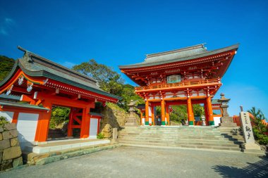 Miyazaki, Japonya - 20 Kasım 2019: Japonya 'nın Miyazaki şehrinin güneyindeki Nichinan Sahili' nde yer alan Udo Tapınağı