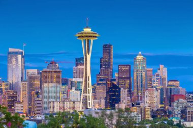 Washington Eyaleti, ABD 'deki Seattle City şehir merkezi silueti
