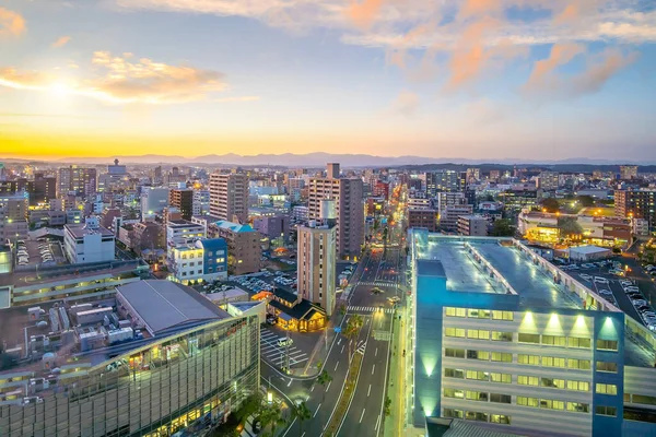 Město Miyazaki Centru Města Panorama Města Kyushu Japonsko Při Západu — Stock fotografie