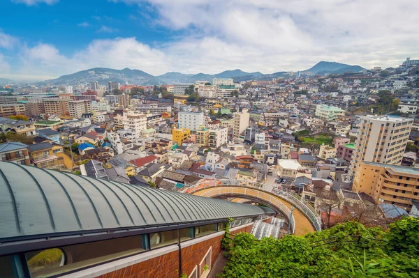 Paisaje Urbano Del Centro Ciudad Nagasaki Kyushu Japón Desde Arriba —  Fotos de Stock