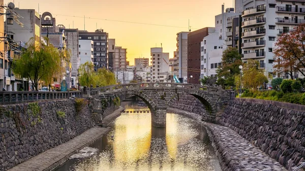 Городской Пейзаж Города Нагасаки Мостом Меган Очкарик Японии — стоковое фото