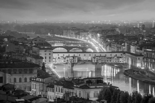 Ponte Vecchio Florence Stad Centrum Skyline Stadsgezicht Van Toscane Italië — Stockfoto
