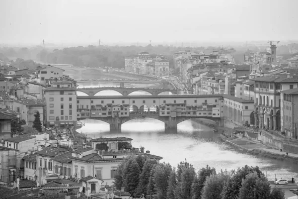 Ponte Vecchio Florencia Ciudad Skyline Centro Ciudad Paisaje Toscana Italia — Foto de Stock