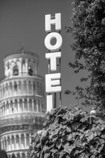 Scheve Toren Pisa Stad Centrum Skyline Stadsgezicht Van Italië Beroemde — Stockfoto