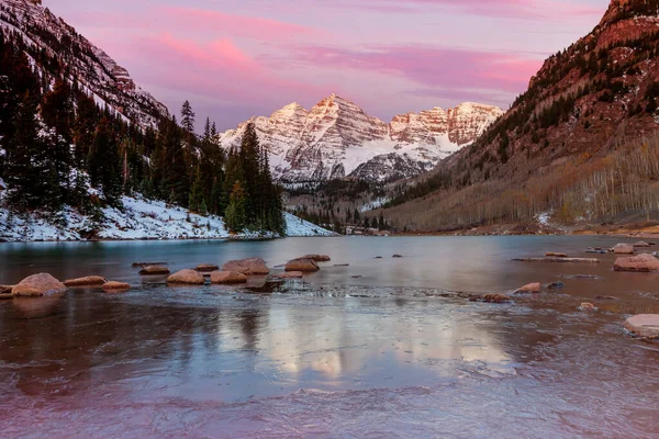 Paisaje Natural Campana Maroon Colorado Usa Amanecer — Foto de Stock