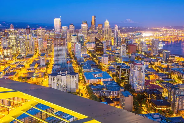 Washington Eyaleti Abd Deki Seattle City Şehir Merkezi Silueti — Stok fotoğraf
