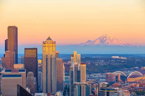 Seattle Cidade Cidade Skyline Cityscape Estado Washington Eua — Fotografia de Stock