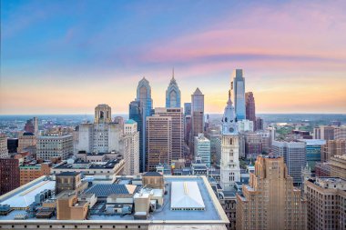 Philadelphia, Pennsylvania, ABD 'de şehir merkezi silueti 