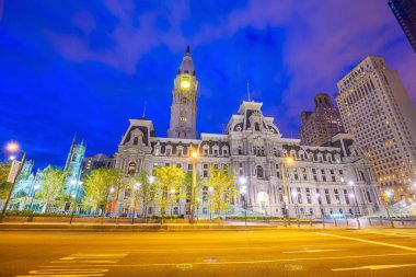 Philadelphia, Pennsylvania, ABD 'de şehir merkezi silueti 