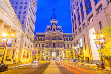 Philadelphia, Pennsylvania, ABD 'de şehir merkezi silueti 